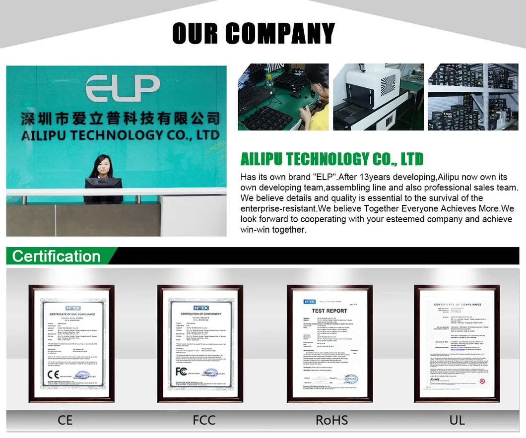 Elp Mini Box Webcam 5.0megapixel Ov5640 CMOS 6mm Lens Video USB Camera for Security or Industrial Machine Vision System