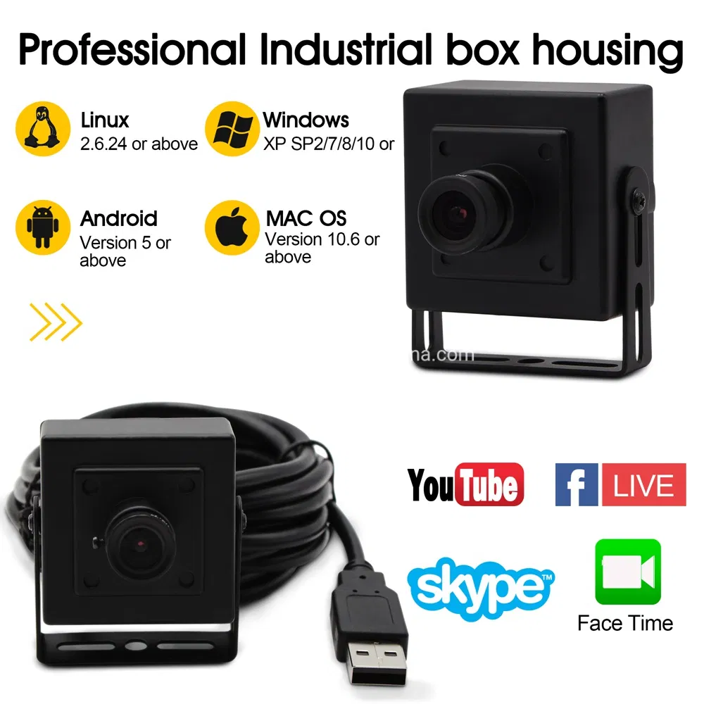 Elp Mini Box Webcam 5.0megapixel Ov5640 CMOS 8mm Lens Video USB Camera for Security or Industrial Machine Vision System