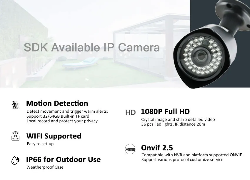 Facial Recognition Surveillance HD IP Night Vision Infrared Camera