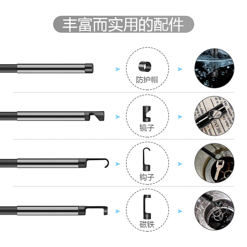 Factory I080phd 5m Semi Rigid Cable Inspection Camera 3 Inch IPS Screen Handheld Dual Lens Endoscope (316B)