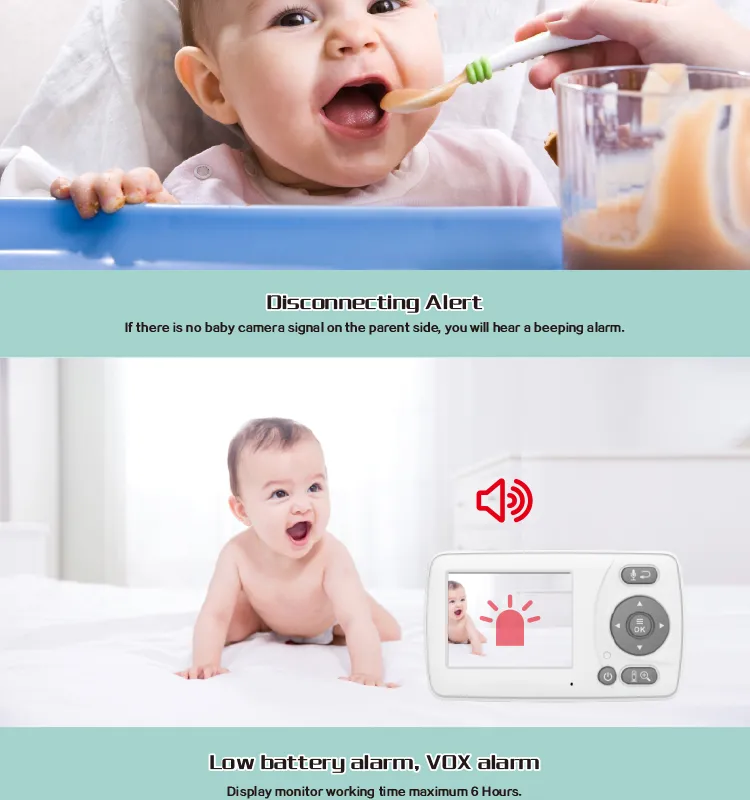 Factory Price Video Vb601 Baby Monitor 2.0 Inch with Night Vision Two-Way Talk LCD Display Temperature Monitoring for Baby Sleep