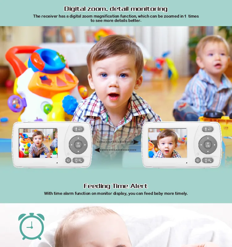 Factory Price Video Vb601 Baby Monitor 2.0 Inch with Night Vision Two-Way Talk LCD Display Temperature Monitoring for Baby Sleep