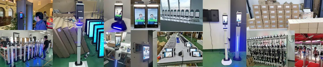 Floor Stand 8 Inch Screen Body Temperature Measurement and Dynamic Face Recognition Access Control Management System Biometric Time Attendance