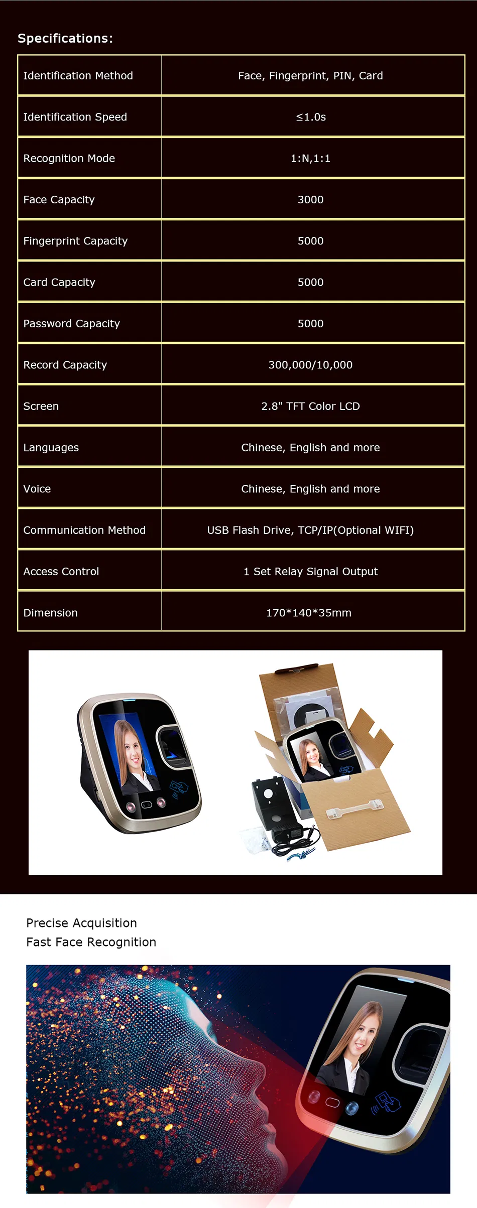 Free Sdk Door Security Facial Recognition Punch Machine Time Attendance