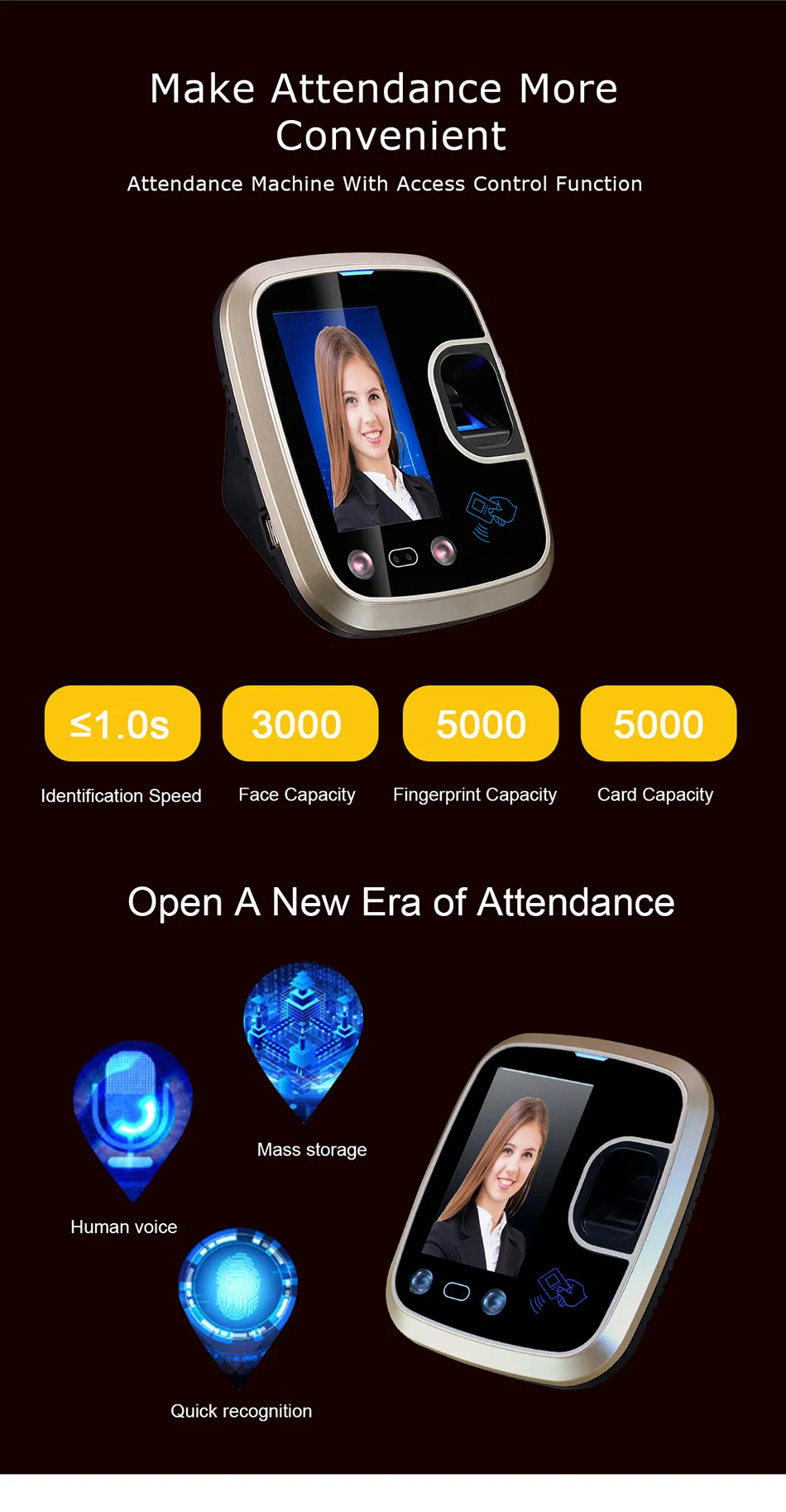 Free Sdk Door Security Facial Recognition Punch Machine Time Attendance