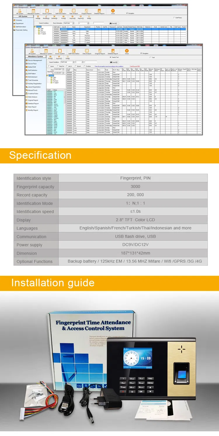 Free Sdk Software Biometric TCP IP Protocol Fingerprint Time Attendance