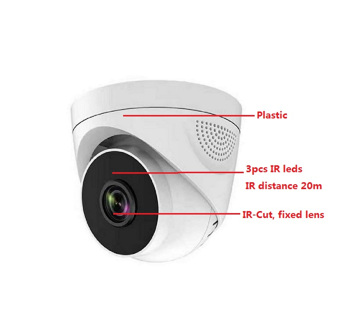 Fsan 2.0/3.0MP Starlight IR Fixed Dome IP Surveillance Camera with Humanoid Detection Function