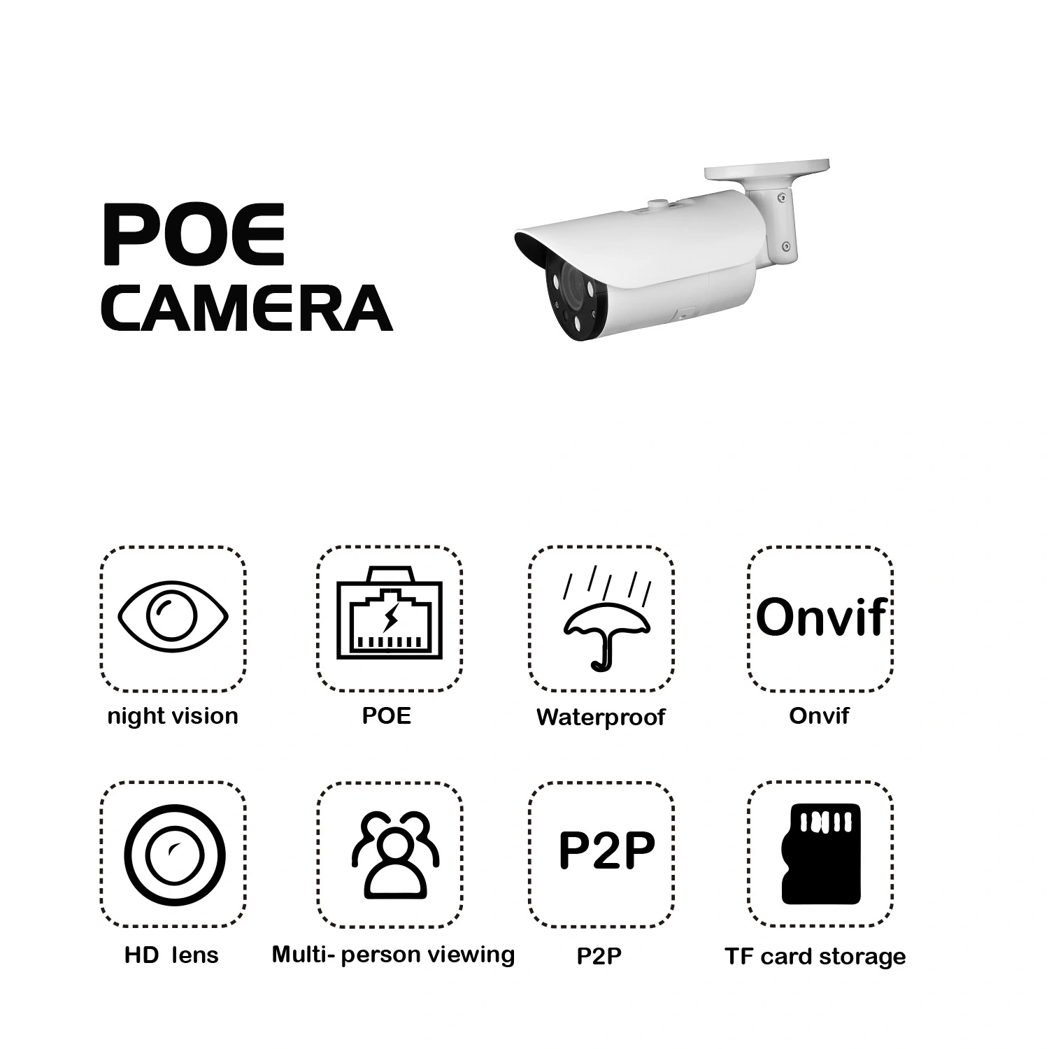Fsan Outdoor 4MP Waterproof Smart IR Infrared Night Vision CCTV Home Security Surveillance HD Bullet Poe IP Camera