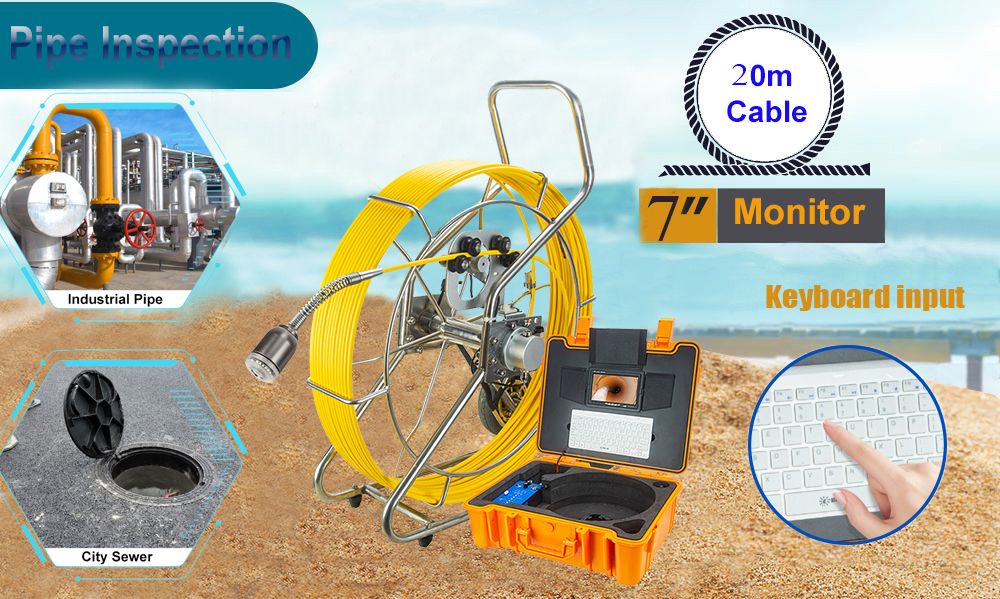 HD 1080P 50mm Lens Pipeline/Pipe Drain Wall Clean Inspection Endoscope Camera with 24PCS LED