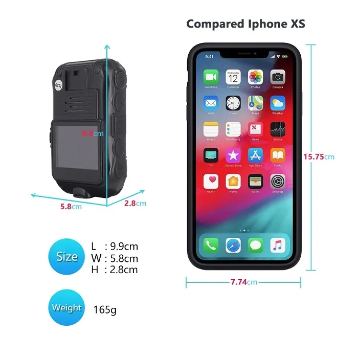 HD 1296p Portable Night Vision Video Camera Recorder Police Surveillance Body Worn Camera