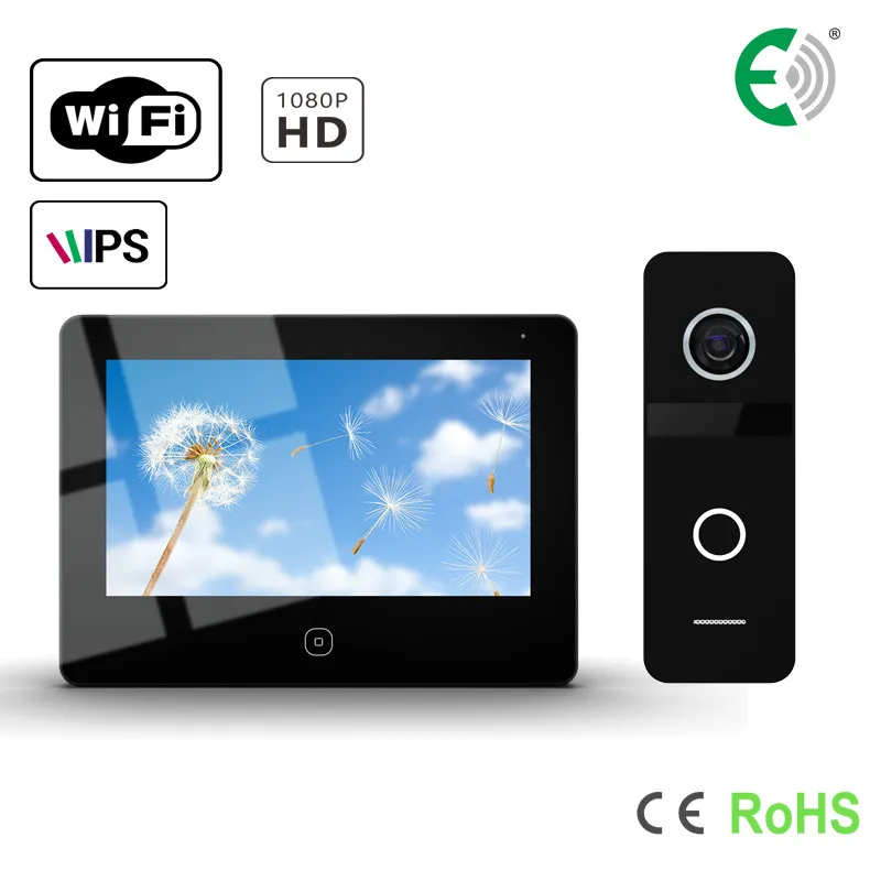 HD 7 Inches Home Security Video Doorphone Interphone Intercom Doorbell