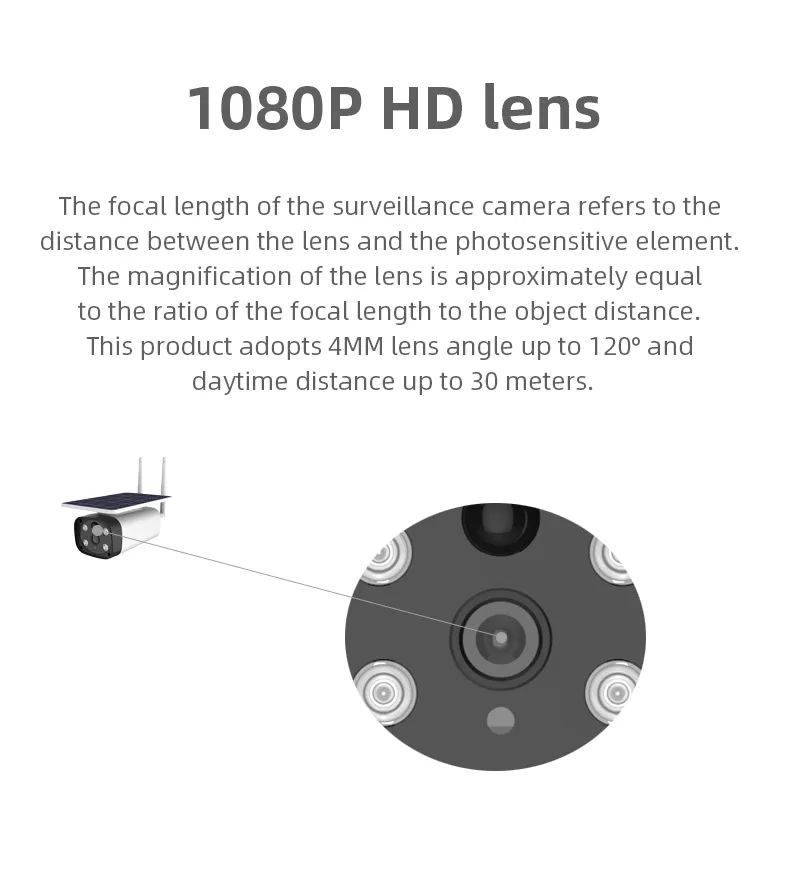 Hot Sale 2MP Solar WiFi CCTV Camera 4 Lights Outdoor Security Camera Surveillance Solar SIM Card Camera for I-Cam APP IP Camera