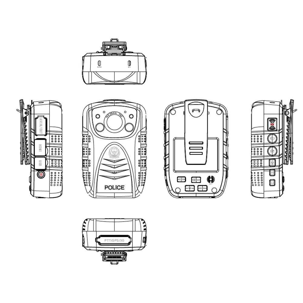 Law Enforcement Recorder Ait Master Chip Mstar 8328p 1080P Police Body Camera