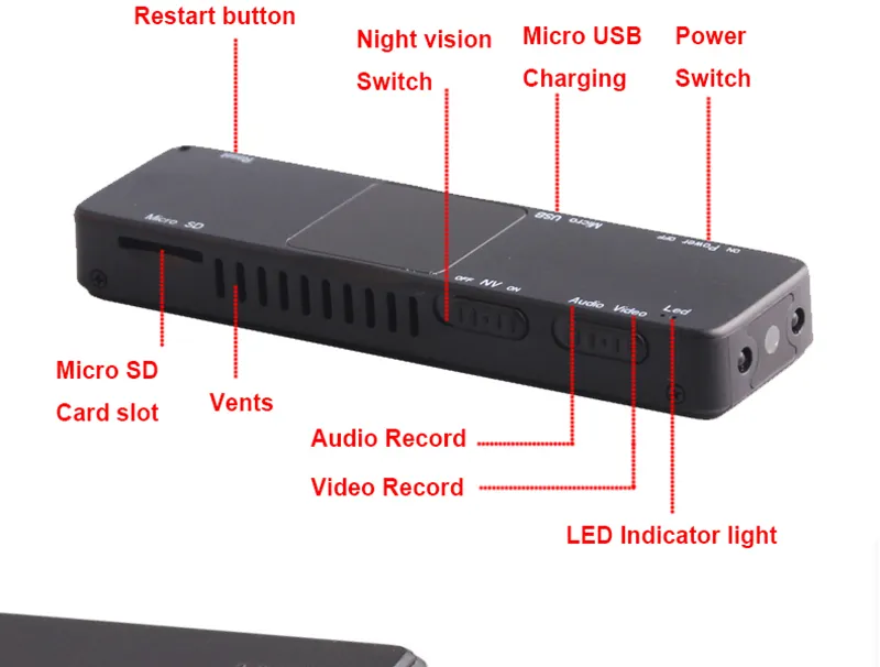 Mini Body Camera 1080P Infrared Light Night Vision Camcorder