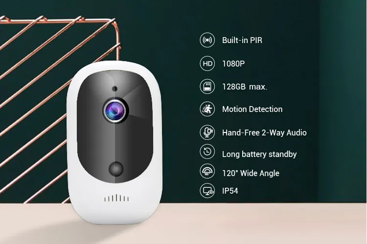 Mini Digital Network 2MP Infrared Night Vision 2 Way Audio Outdoor Wireless Battery Powered WiFi CCTV Video Security IP Camera System with Solar Panel