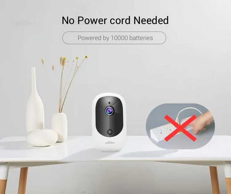 Mini Digital Network 2MP Infrared Night Vision 2 Way Audio Outdoor Wireless Battery Powered WiFi CCTV Video Security IP Camera System with Solar Panel