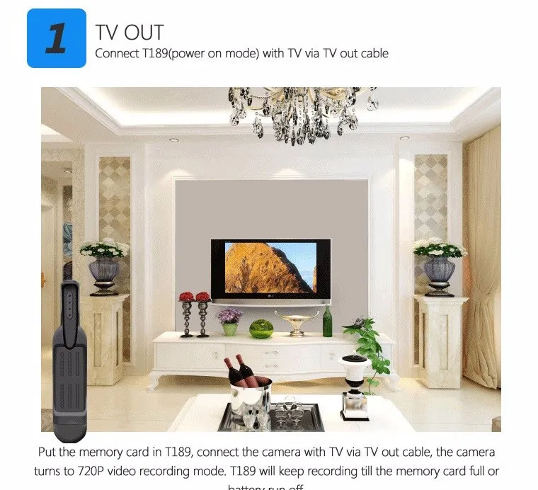 Mini Size Portable T189 DV Camera HD 1080P 720p Micro Camera Video Recorder Digital DVR Camcorder