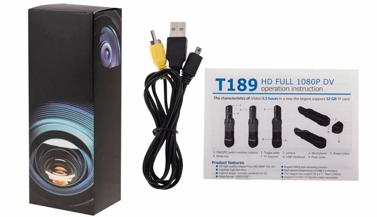 Mini Size Portable T189 DV Camera HD 1080P 720p Micro Camera Video Recorder Digital DVR Camcorder