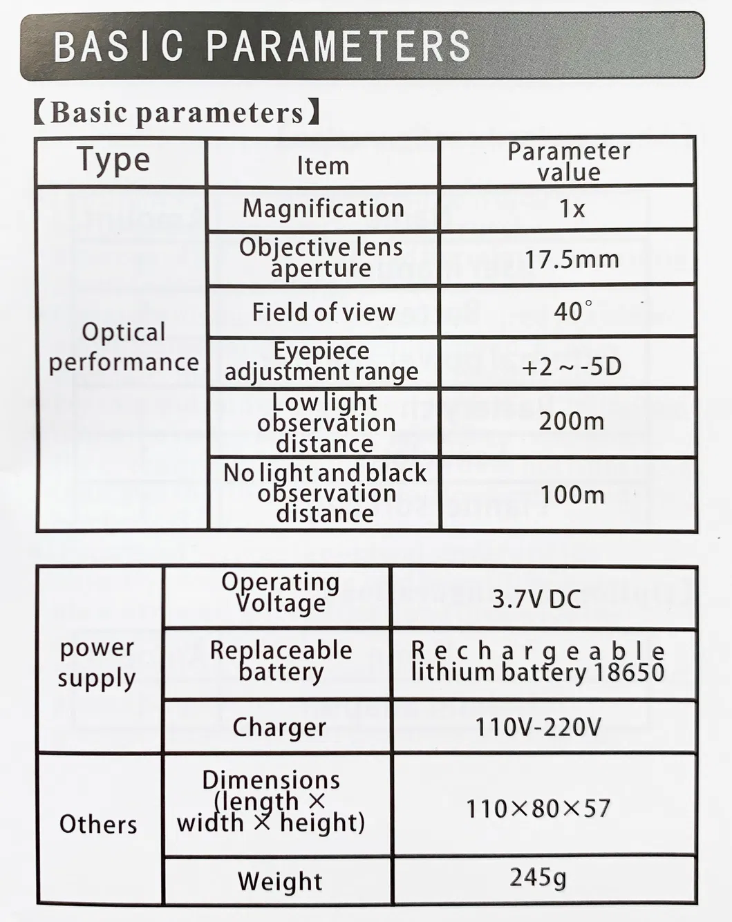 Nvg 10 Night Vision Device