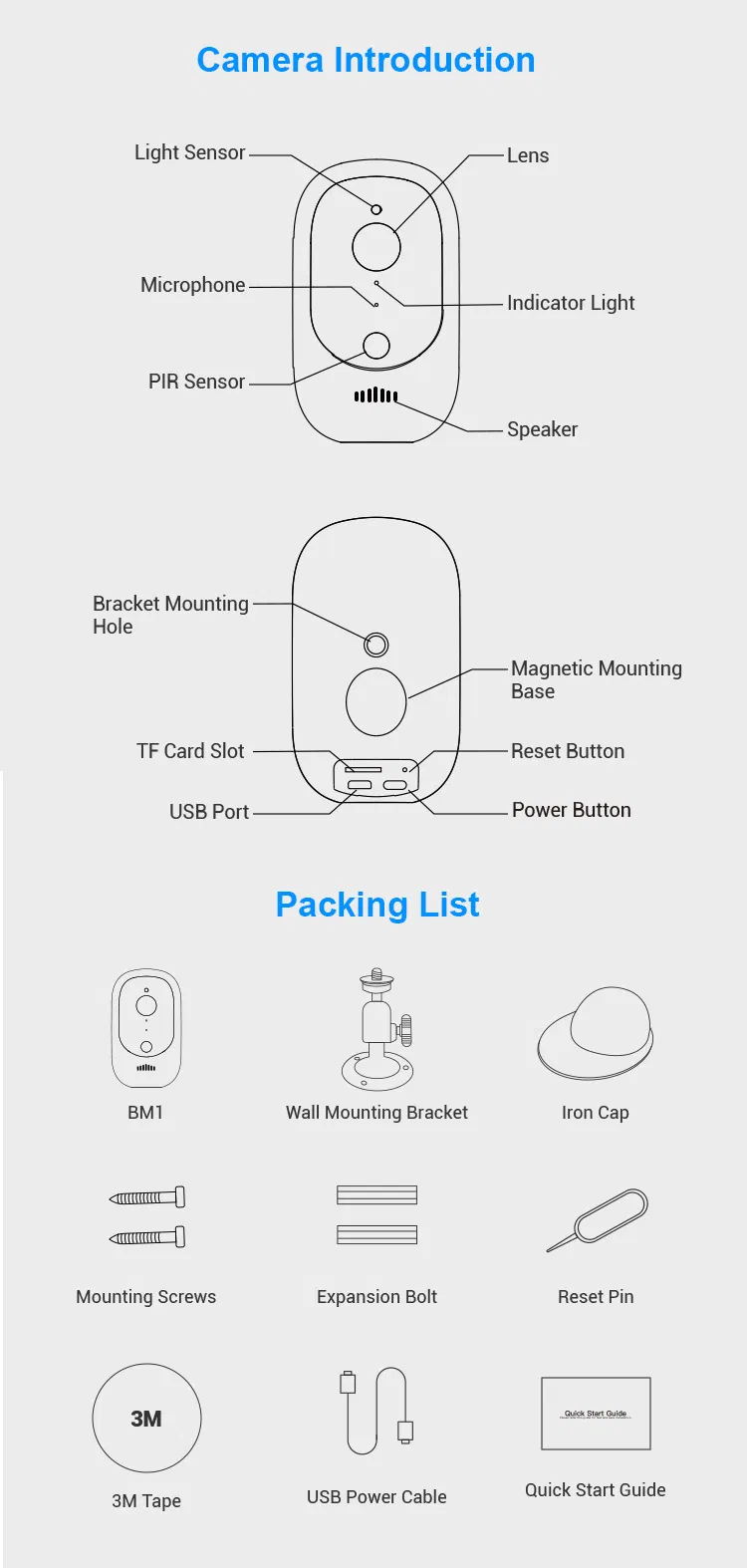Onvif P2p Indoor WiFi Battery Powered Security Camera