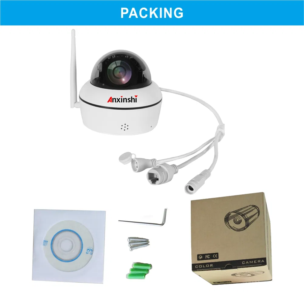 Outdoor Waterproof 5X Optical Zoom Lens 5MP WiFi PTZ Camera Vandalproof Hi3516EV300+ Sony Imx335 PTZ Wireless Camera