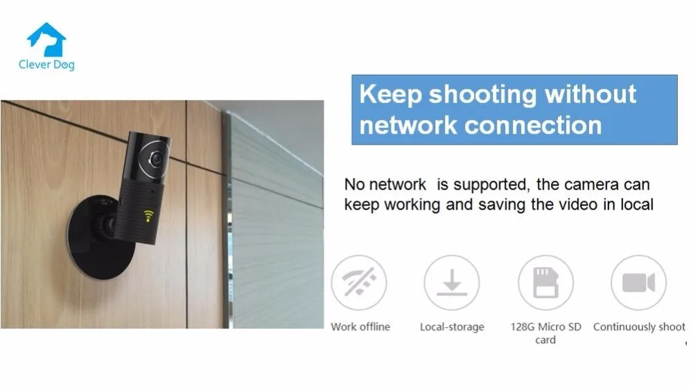 Panoramic Camera Clever Dog 960p WiFi Mini CCTV 1.3MP HD Digital Baby IP Wireless Camera