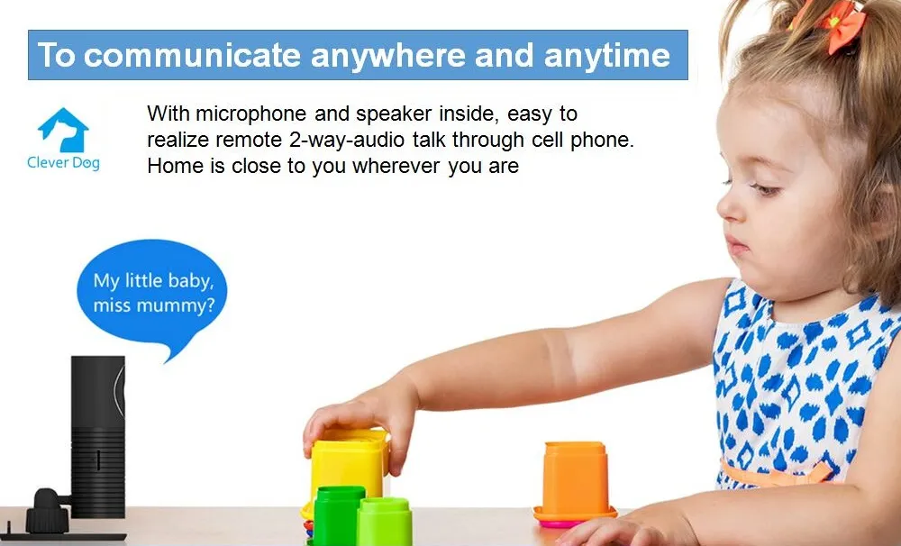 Panoramic Camera Clever Dog 960p WiFi Mini CCTV 1.3MP HD Digital Baby IP Wireless Camera