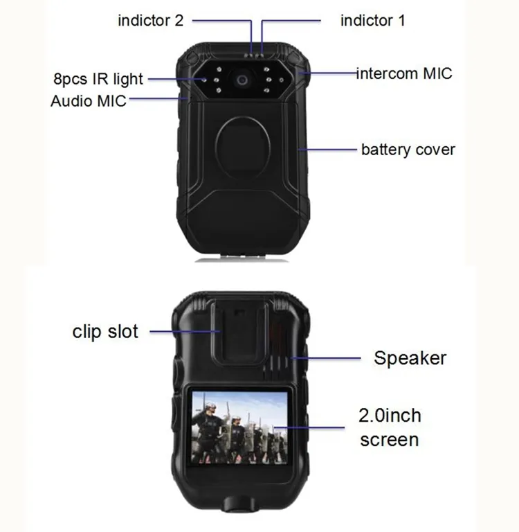 Police Wearable Video Camera 1296p 1080P Night Vision Camera Recorder Mini Body Worn Camera