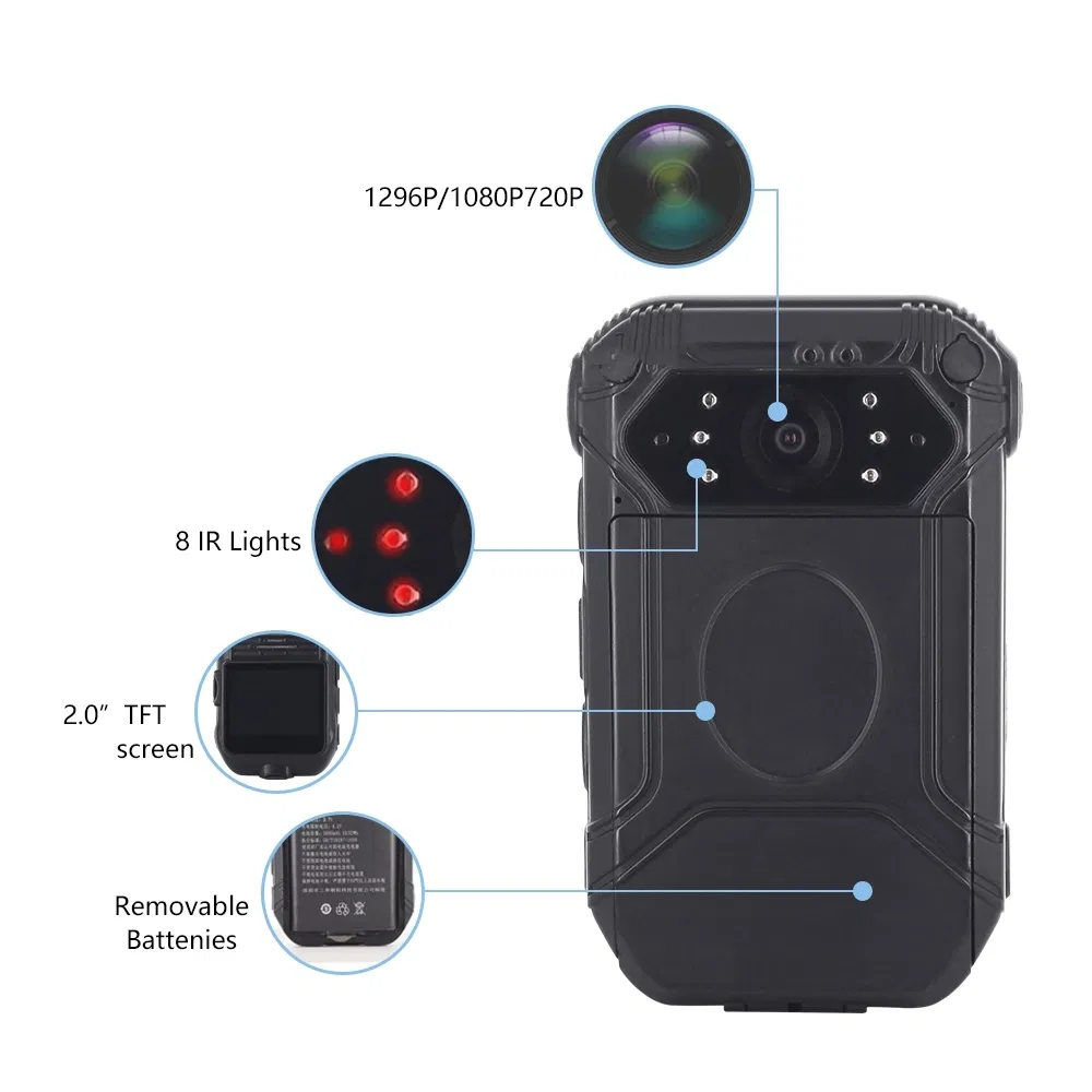 Police Wearable Video Camera 1296p 1080P Night Vision Camera Recorder Mini Body Worn Camera