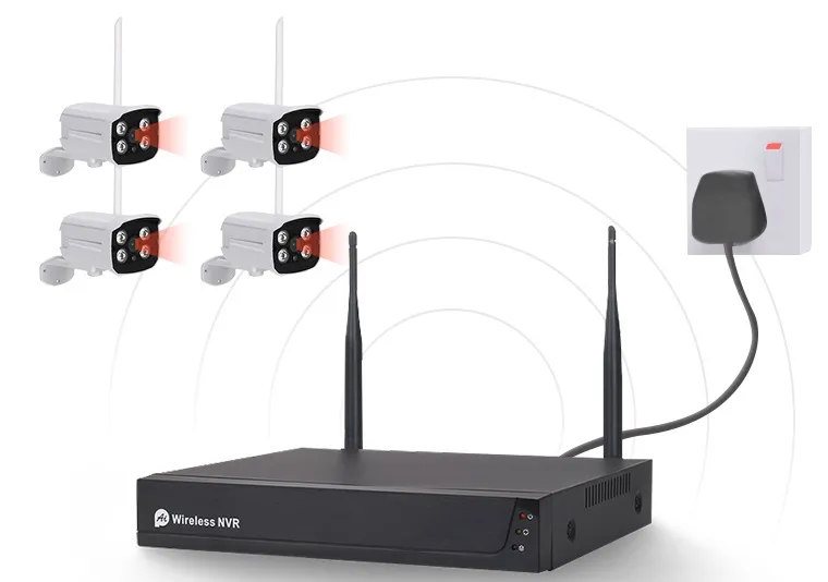 Pre-Install CCTV Recorder NVR 4CH 1080P Home Security Wireless WiFi Camera