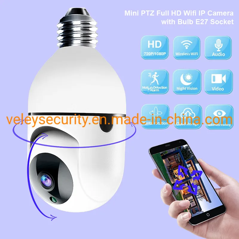 Promotion 2inch E27 Lamp Bulb Camera CCTV Bulb CCTV Camera Dual Light USD21 Tuya APP