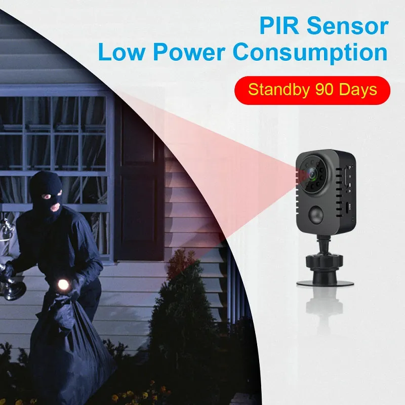 Security PIR Camera 1080P HD DV for Home Sports Car Video Recorder Camcorder