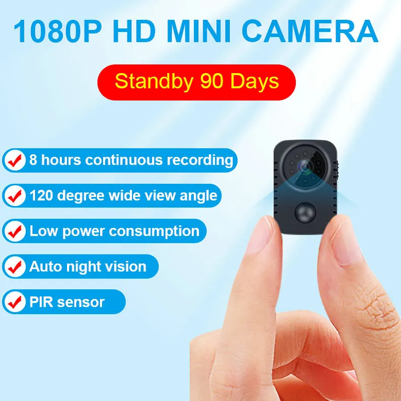 Security PIR Camera 1080P HD DV for Home Sports Car Video Recorder Camcorder