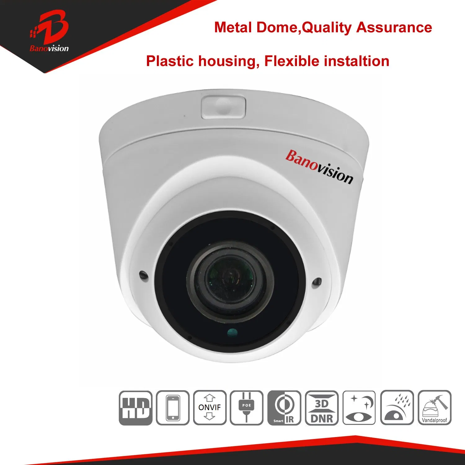 Security Surveillance CCTV 5MP IP Network Dome Camera with Varifocal Lens