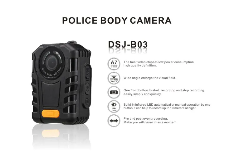 Senken Easy Control Police Wearable Security Camera Support One-Button-Recording. Night Vision