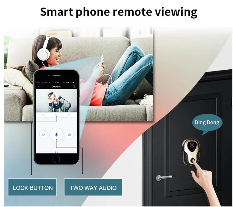Smart Home Wireless Video Doorbell Phone with Two Way Voice Intercom
