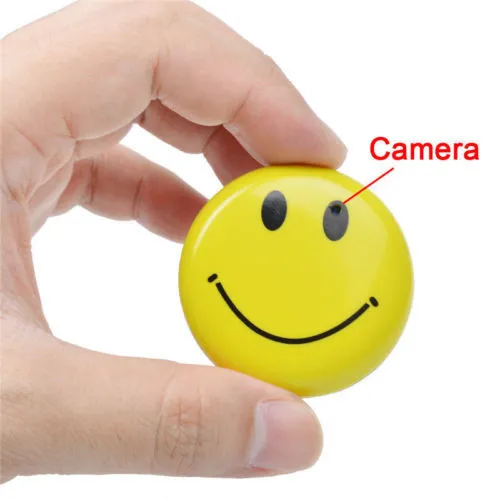 Smile Face Badge Mini DV HD CCTV Security Camera DVR Cam Video Recorder