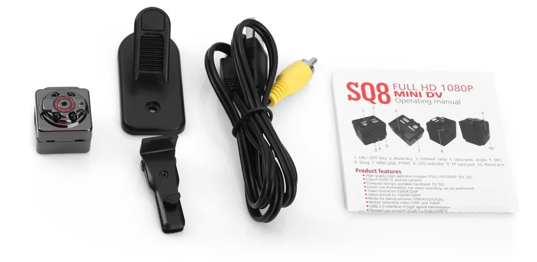 Sq8 IR Night Vision1080p Full HD Mini Camera Car DV DVR Camcorder