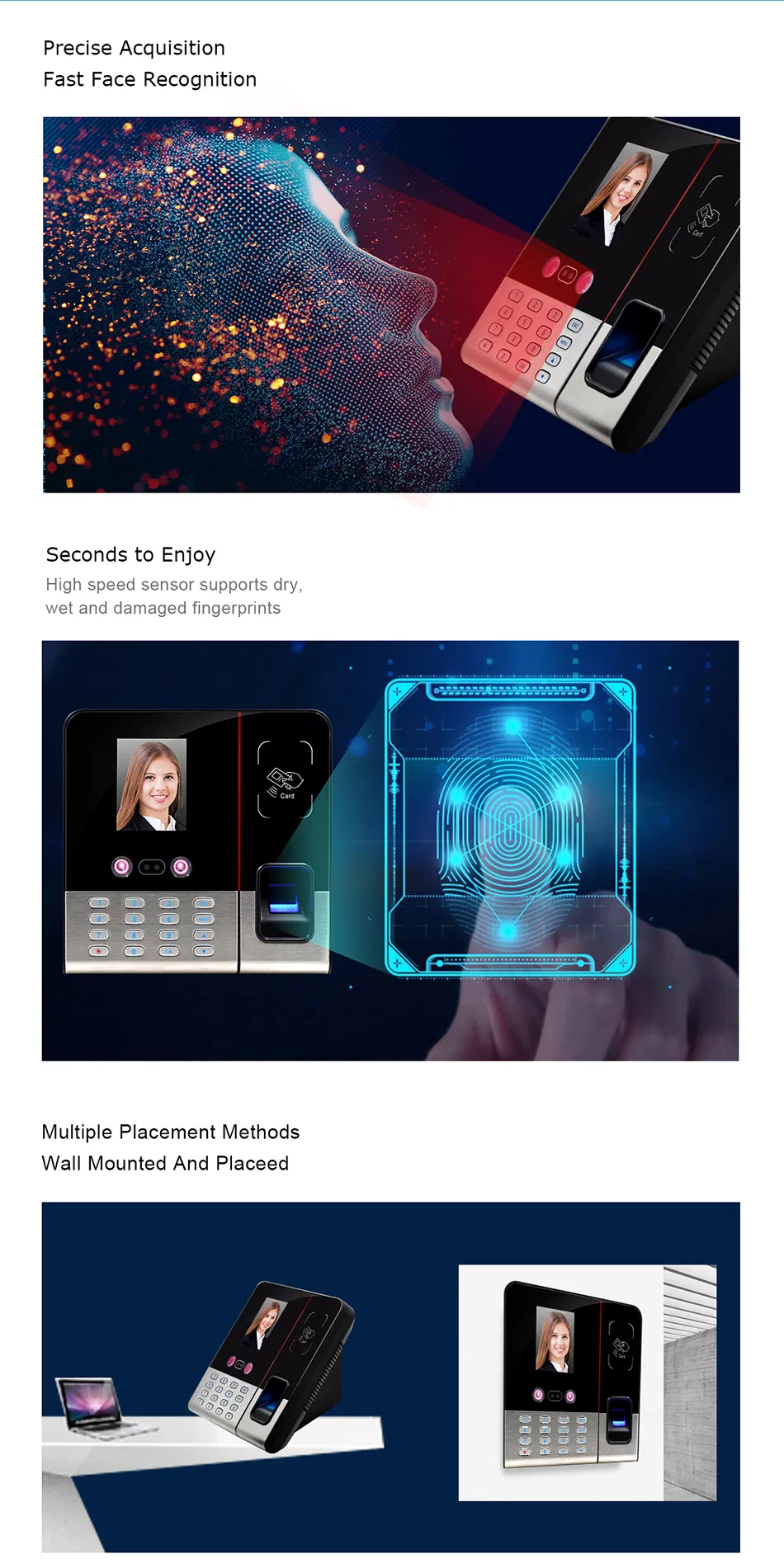 Timmy GSM Sims Card Biometric Fingerprint Facial Recognition Time Attendance