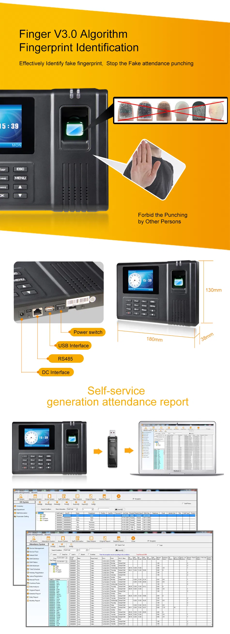 Timmy Whole Cheap Price Punch Card Fingerprint Time Attendance