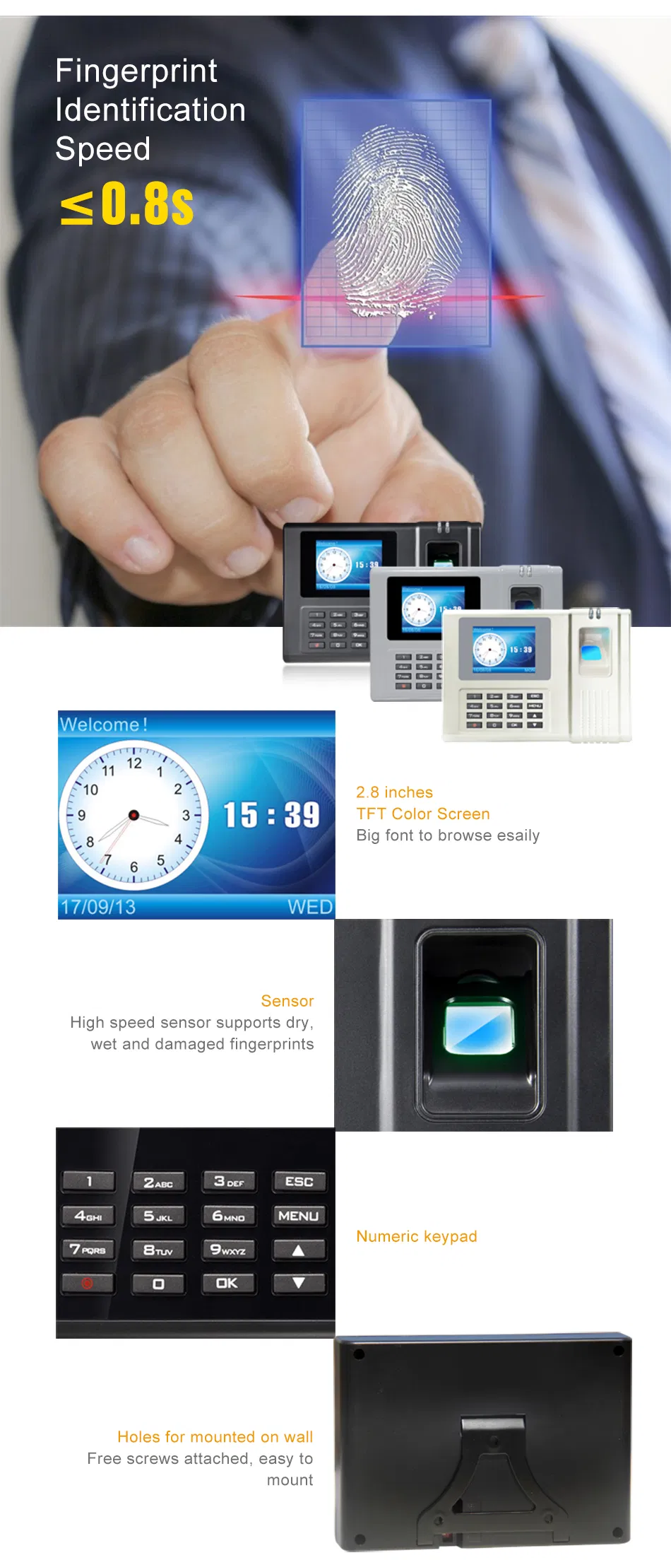 Timmy Whole Cheap Price Punch Card Fingerprint Time Attendance