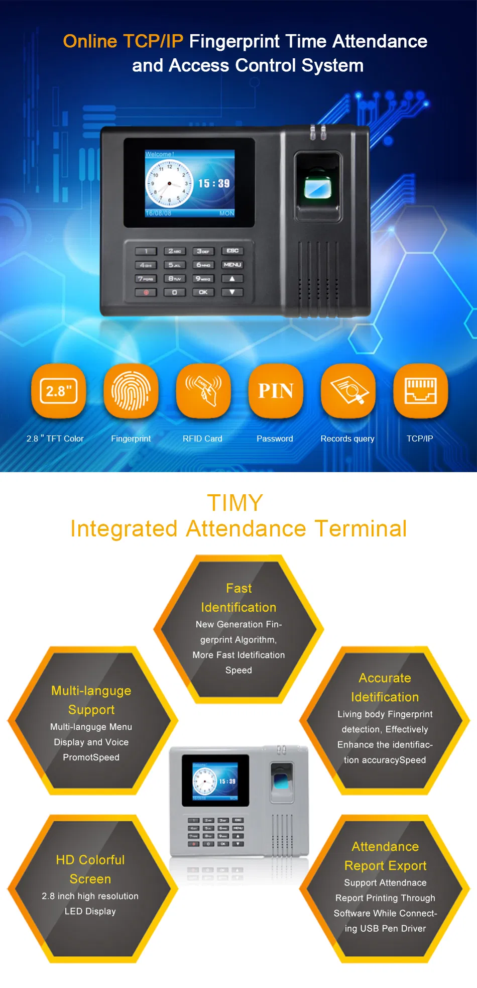 Timmy Whole Cheap Price Punch Card Fingerprint Time Attendance