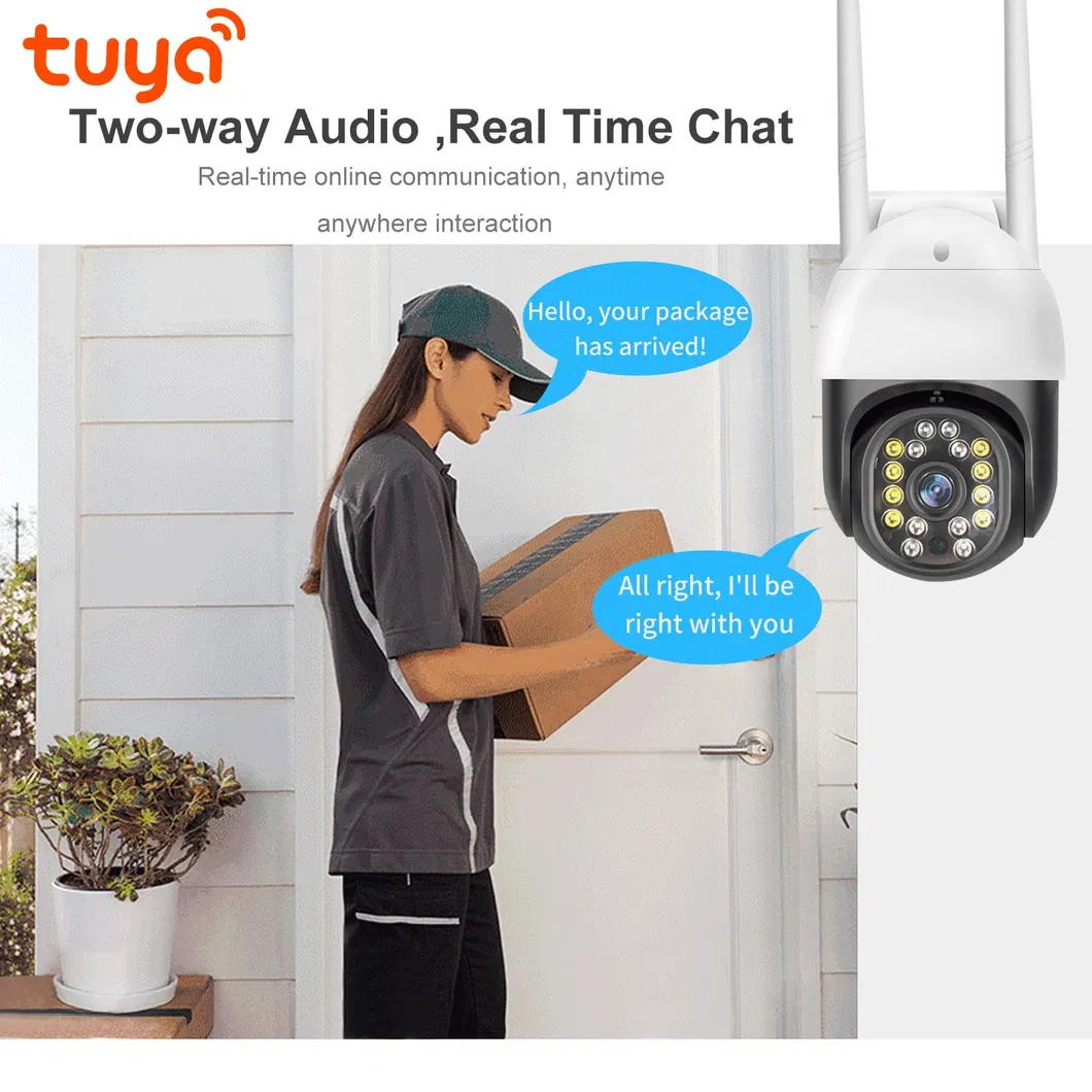 Tuya Smart Life WiFi Camera Wholesale Factory 2.0MP Outdoor IP66 Waterproof Security WiFi Night Vision PTZ Camera