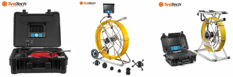 Tvbtech 30m Fiberglass Cable CCTV Inspection Camera with 23mm 512Hz Sonde Head