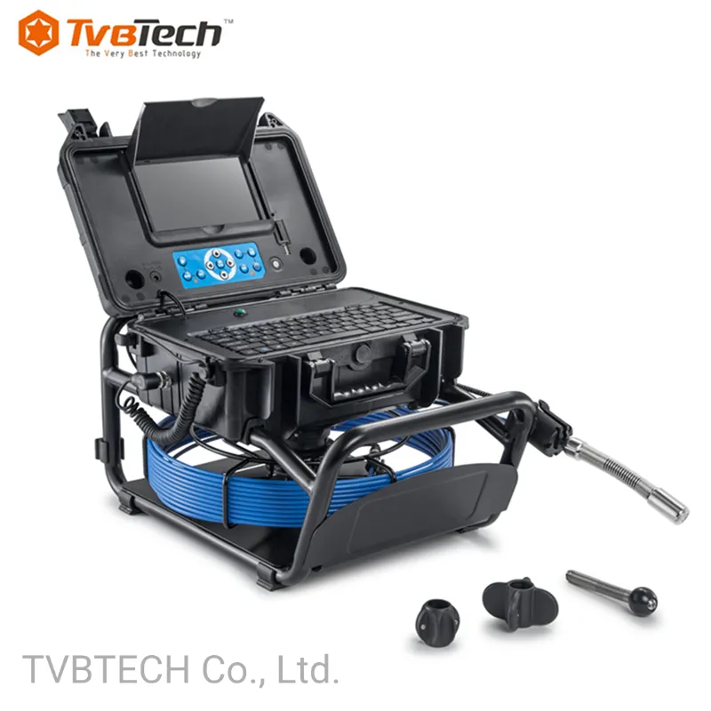 Tvbtech 30m Fiberglass Cable CCTV Inspection Camera with 23mm 512Hz Sonde Head