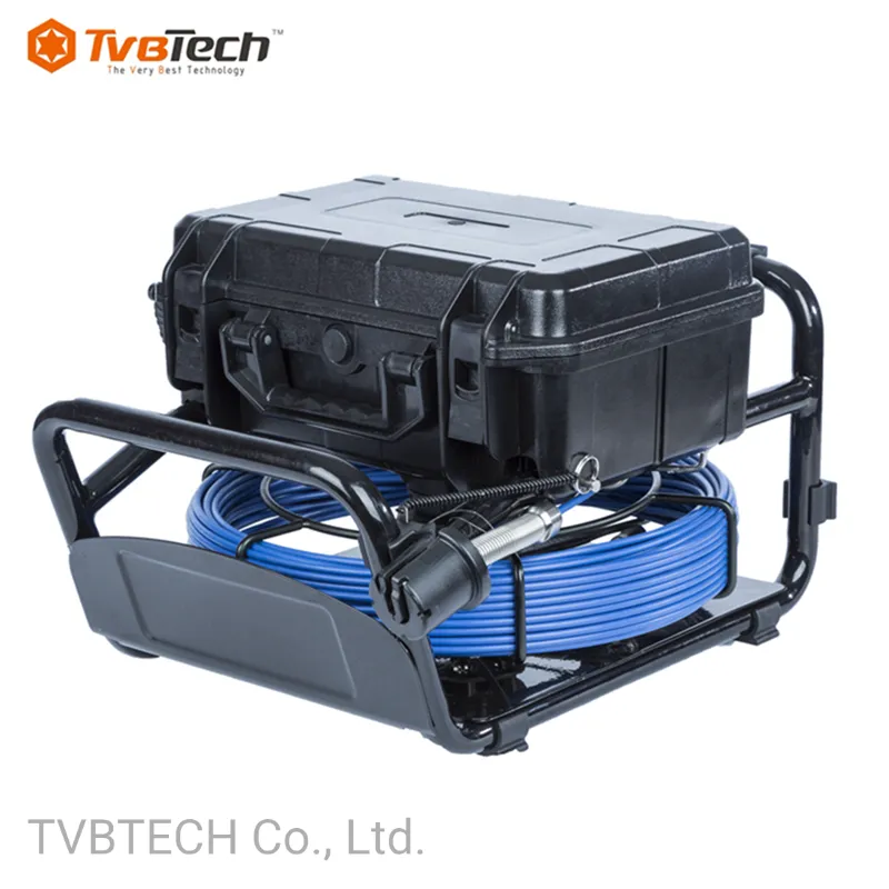 Tvbtech 30m Fiberglass Cable CCTV Inspection Camera with 23mm 512Hz Sonde Head
