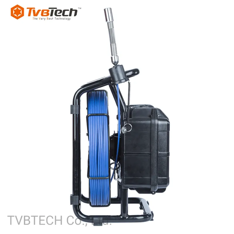 Tvbtech 30m Fiberglass Cable CCTV Inspection Camera with 23mm 512Hz Sonde Head