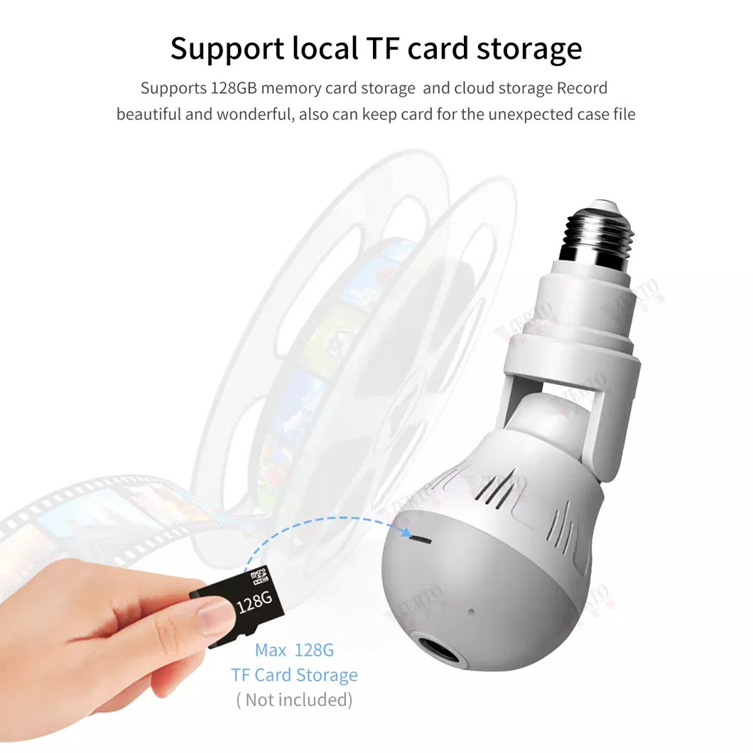 V380 2.4G 360 Degree Panoramic Onvif H. 265 1080P HD WiFi Bulb Camera WiFi Adjustable Bulb Camera