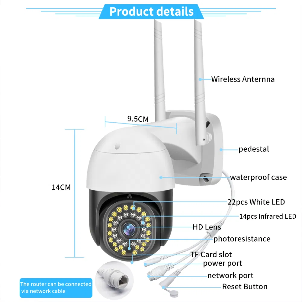 V380 PRO 1080P WiFi Waterproof Dome PTZ Camera Smart Wireless H. 265 Onvif IP CCTV IP Camera