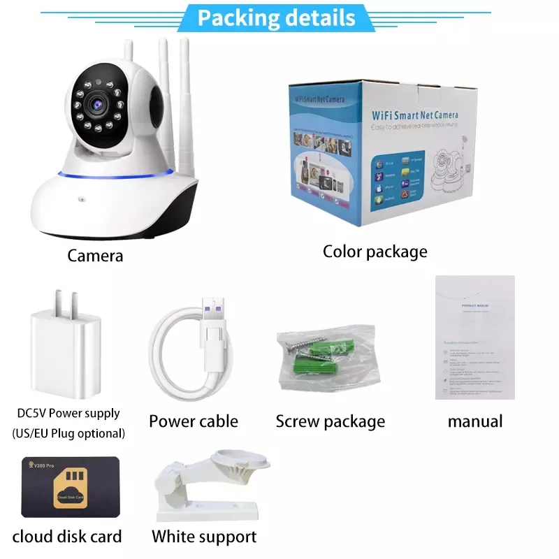 Verto V380 Wireless Camera 1080P HD Camera Smart Home WiFi Security Surveillance for Baby Monitor Camera
